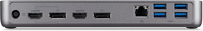 Acer 15 in 1 USB Type-C Docking Station Certified by Google, up to 3 Monitors (2 x HDMI + 2 x DP), 65W PD Power, 7 USB Ports, RJ45 Ethernet, Dock for All Chromebooks - Acer, Dell, HP, Lenovo, ASUS