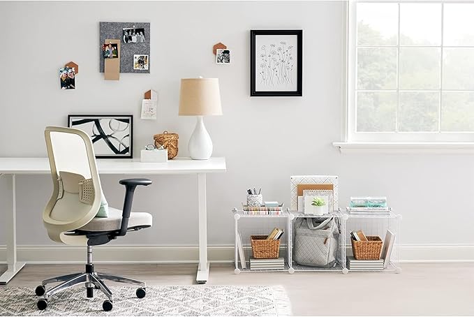 Rubbermaid 3 Piece Storage Wire Stackable Cube Set Easy Assemble White for Closet/Bookshelf/Toys Multi-Use Home Organizer