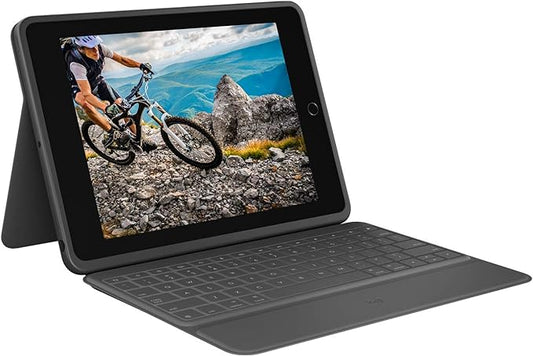 Logitech Rugged Folio - iPad (7th, 8th & 9th Generation) Protective Keyboard Case with Smart Connector and Durable Spill-Proof Keyboard Black 7.4" x 0.9" x 10.2"
