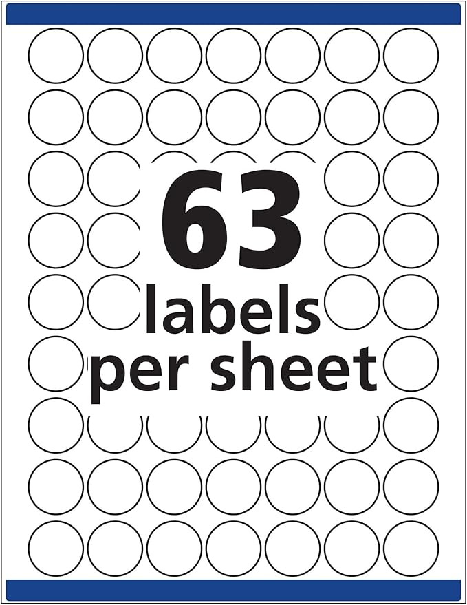 Avery Multiuse Removable 1" Round Labels with Sure Feed, 945 Small White Labels for Organization and Storage (6450)