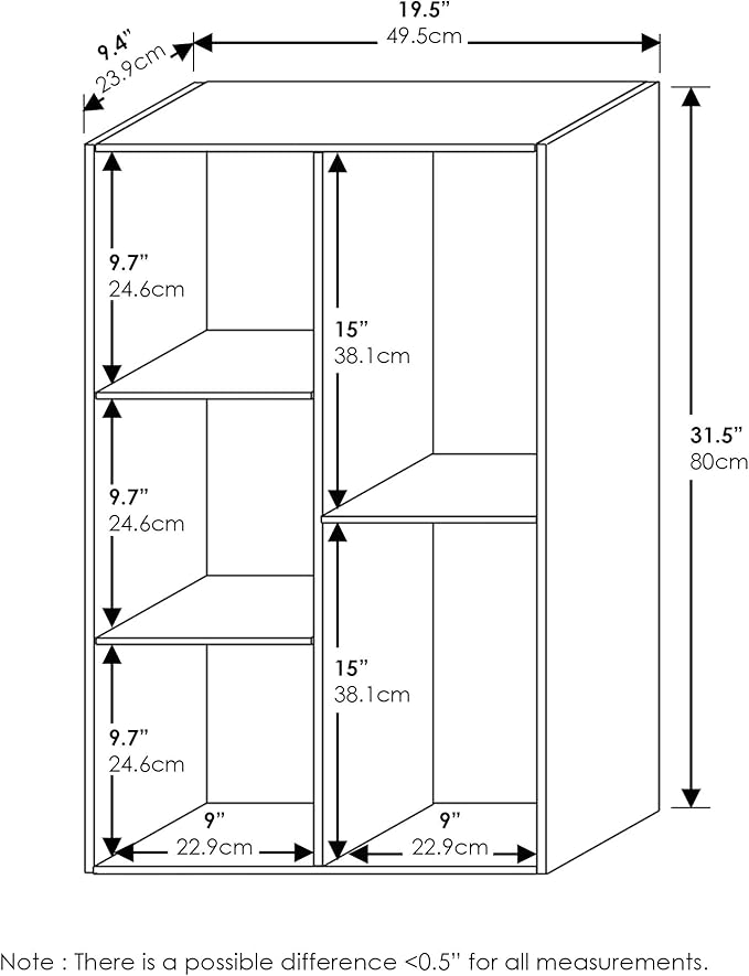 Furinno Luder 5-Cube No Tool Assembly Open Shelf, Blackwood