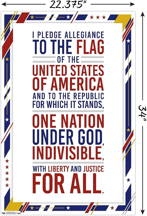 Trends International The United States Of America - Pledge Of Allegiance Wall Poster, 22.375" x 34", Unframed Version