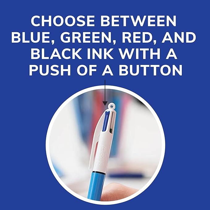 BIC 4-Color Original Retractable Ball Pens, Versatile 1.0mm Medium Point, Long-Lasting Ink, Great Gift Idea, 3-Count in Assorted Colors