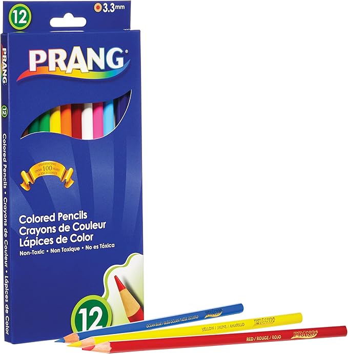 Prang 22120 Prang Colored Wood Pencil Set, 3.3 mm, 12 Assorted Colors, 12 Pencils/Set (Pack of 12, 144 Count Total)