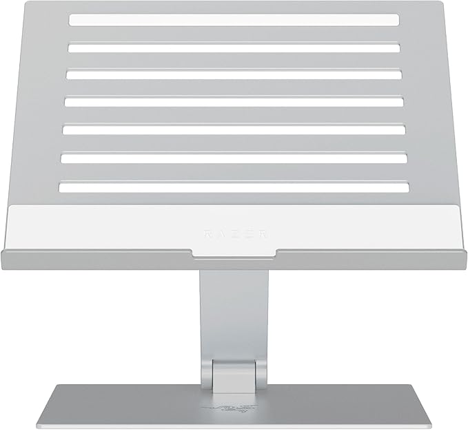 Razer Adjustable Laptop Stand: Supports Phones, Tablets, Laptops, Macbooks up to 18" - Adjust Height and Tilt - Durable Aluminum Construction - Vented Design - Foldable for Storage & Travel - Mercury