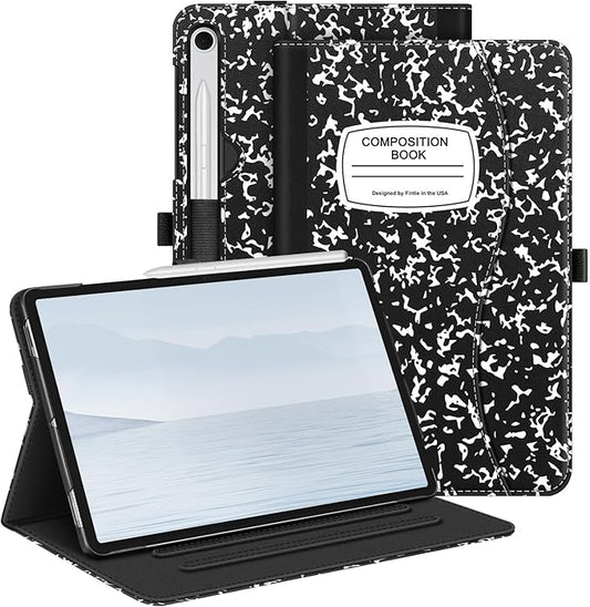 Fintie Case for Samsung Galaxy Tab S10 Lite/ S10 FE/ S9 FE 5G 10.9 Inch/Tab S9 11 Inch with S Pen Holder, Multi-Angle Viewing Protective Cover with Pocket, Auto Sleep/Wake, Composition Book