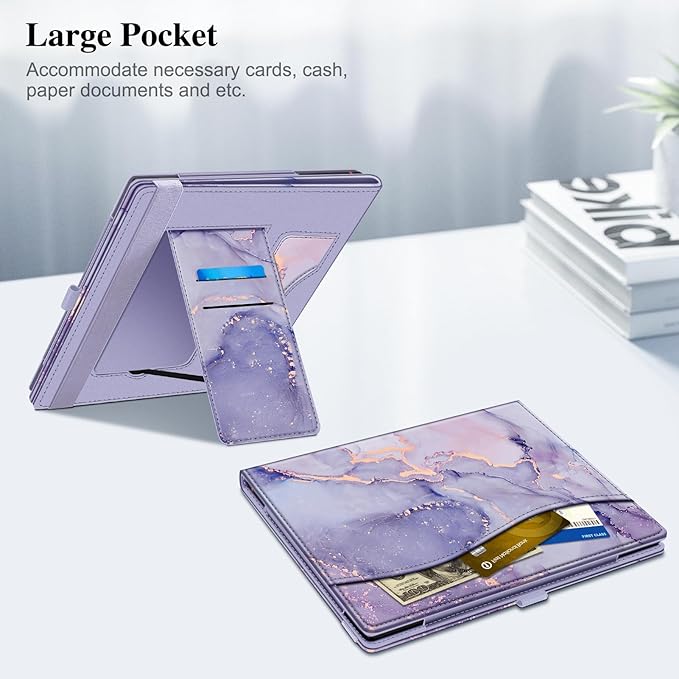 Fintie Case for 10.3" Boox Note Air 5 C (2025)/ Note Air4 C (2024)/ Note Air3 C/ Air3 B/W (2023) Tablet ePaper -Premium PU Leather Stand Cover Auto Sleep/Wake with Card Slot & Pen Holder, Lilac Marble