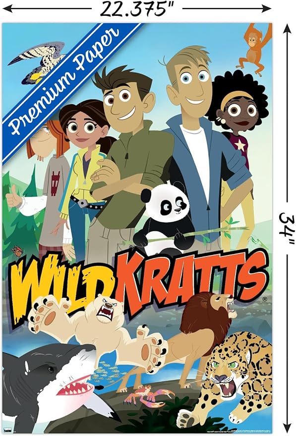 Wild Kratts - Group Wall Poster, 34L" x 22.4W", Premium Unframed Version