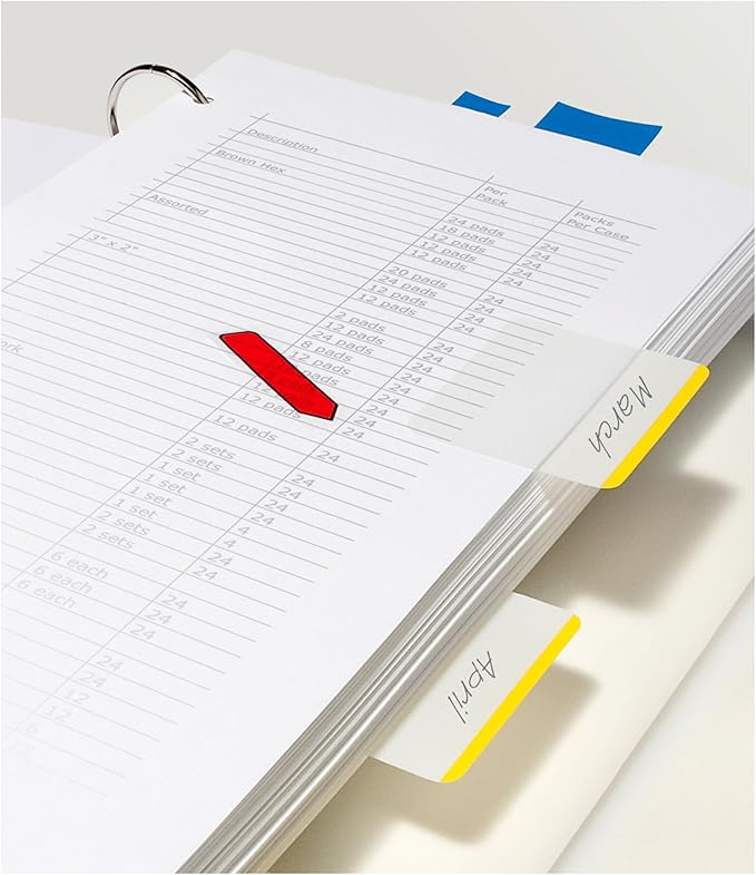 Post-it Tabs, 2 in, Lined, Assorted Primary Colors, 6 Tabs/Color, 4 Colors, 24 Tabs/Pack (686F-1) (Pack of 2)