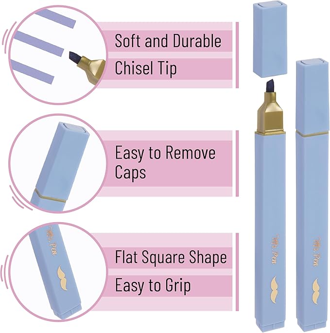 Mr. Pen- Aesthetic Highlighters, 6 pcs, Chisel Tip with Gold Trims, Morandi Colors, Cute Assorted Colors, Bible Highlighters No Bleed