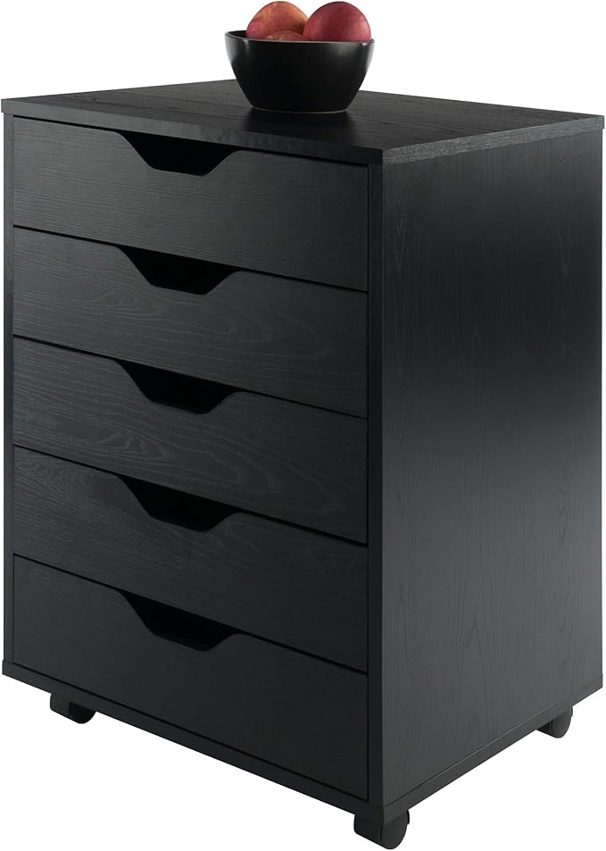 Winsome Halifax 5-Drawer Storage Cabinet, Black (20519)
