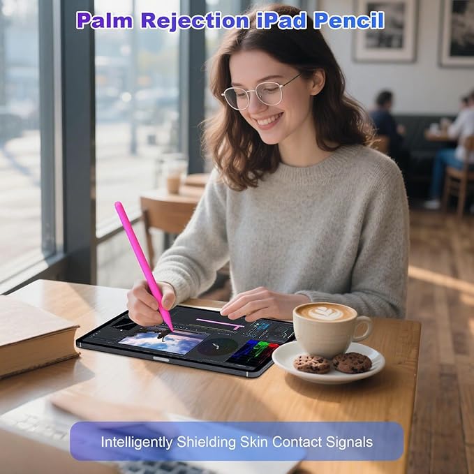 Stylus Pen for iPad A16 11th/10th Palm Rejection & Fast Charging Pen 2025-2018 Stylus Pencil for iPad 11th/A16/10/9/8/7/6th,Pro 12.9/11/13 inch M4,Air M2/M3/5/4/3,Mini A17/5th/6th