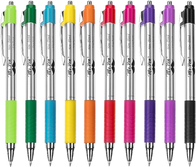 Mr. Pen- Bible Pens No Bleed Through, 10 Pack, Bible Journaling Pens, Colorful Bible Pen