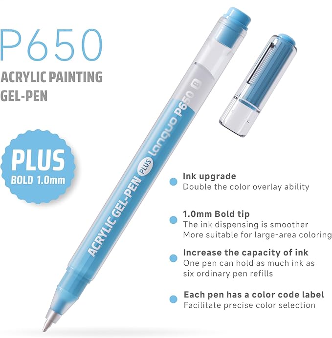 90 Color 1.0mm Fine Pointed Acrylic Gel Pens Coloring for Adult Painting, Writing, Marking, Student Stationery