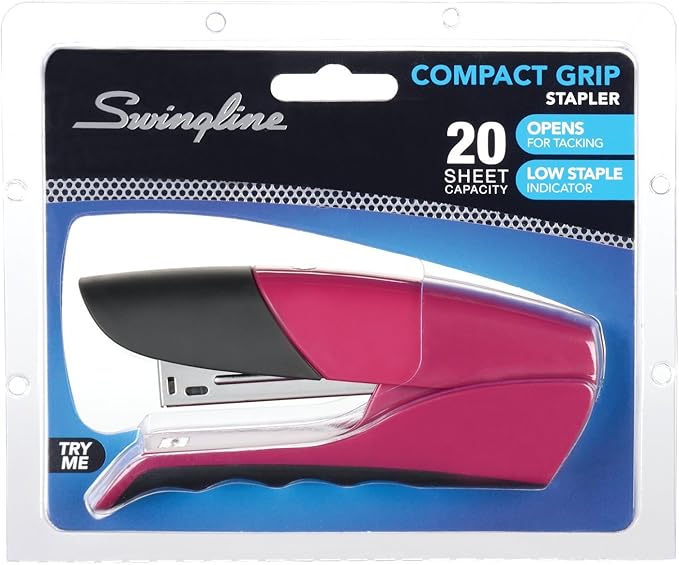 Swingline Stapler, Compact Grip, 20 Sheets, Assorted Colors, Color May Vary (S7071793E)