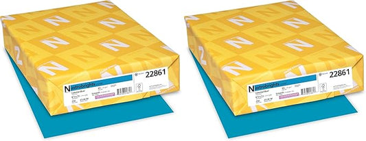 Neenah Astrobrights Colored Cardstock, 8.5” x 11”, 65 lb/176 GSM, Celestial Blue, 250 Sheets (22861) (Pack of 2)