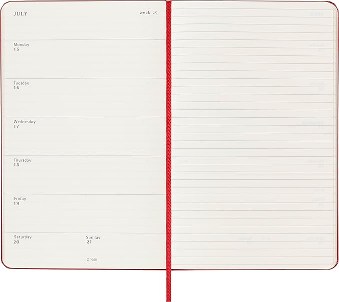 Moleskine Classic 18 Month 2023-2024 Weekly Planner, Hard Cover, Large (5" x 8.25"), Scarlet Red