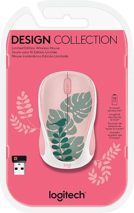 Logitech - Design Collection Limited Edition Wireless 3-button Ambidextrous Mouse with Colorful Designs works with ANY Operating System - Chirpy Bird (Renewed)