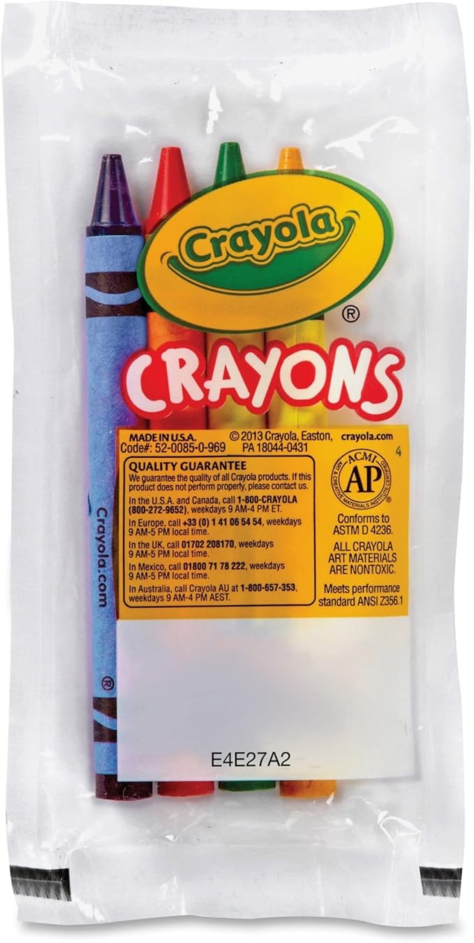 Crayola® Cello Crayons, Assorted Colors, 4 Crayons Per Pack, Carton Of 360 Packs