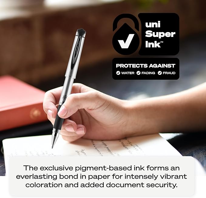 uni-ball® 207™ Impact™ Gel Pens, Bold Point, 1.0 mm, Black; Gray Barrel, Black Ink, Pack Of 12