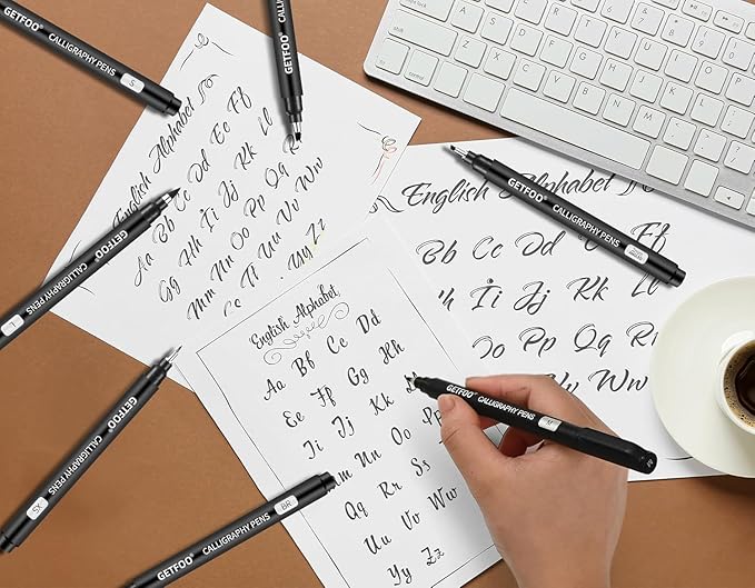 Calligraphy Pen Set – 10 Size Hand Lettering Pens for Beginners, calligraphy markers Brush Pens for Art Drawing, Sketching, Scrapbooking, Journaling, Signing