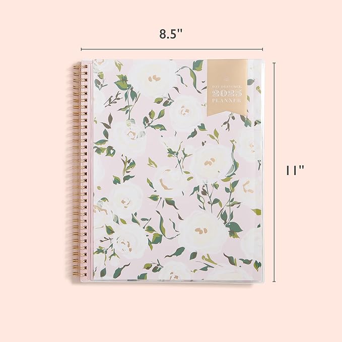 Blue Sky Planning Calendar, Day Designer Coming Up Roses, Weekly/Mnthly Layout, Safety Wirebound (Coming Up Roses- 2025, 8.5" x 11")