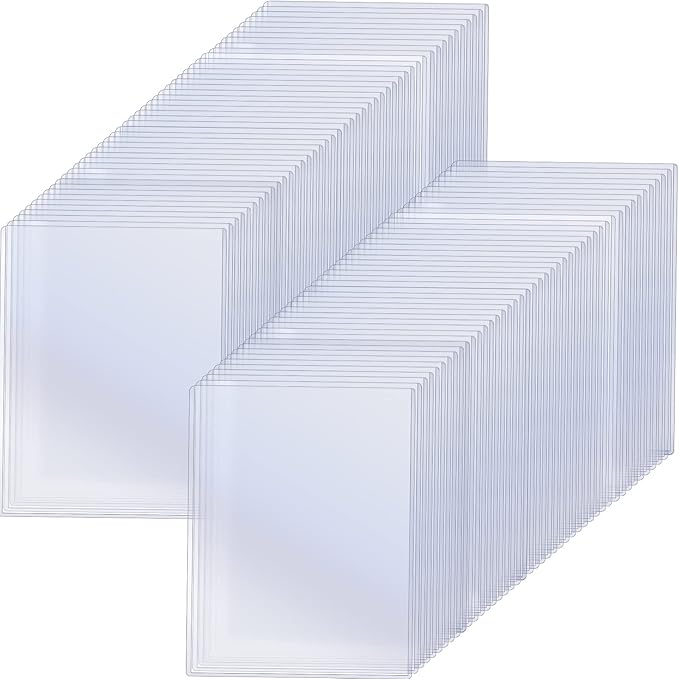 Teling 100 Pcs 8 1/2" x 11" Rigid Print Protectors Clear Rigid Sleeve Plastic Paper Page Protectors Clear Sheet Cover Photo Plastic Sleeve Hard Document Holder Birth Certificate Cover