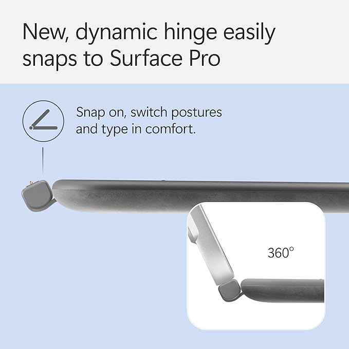 Microsoft Surface Pro Keyboard for Surface Pro 12" Device, Keyboard Only, Alcantara Material, Slate, Bold Keyset