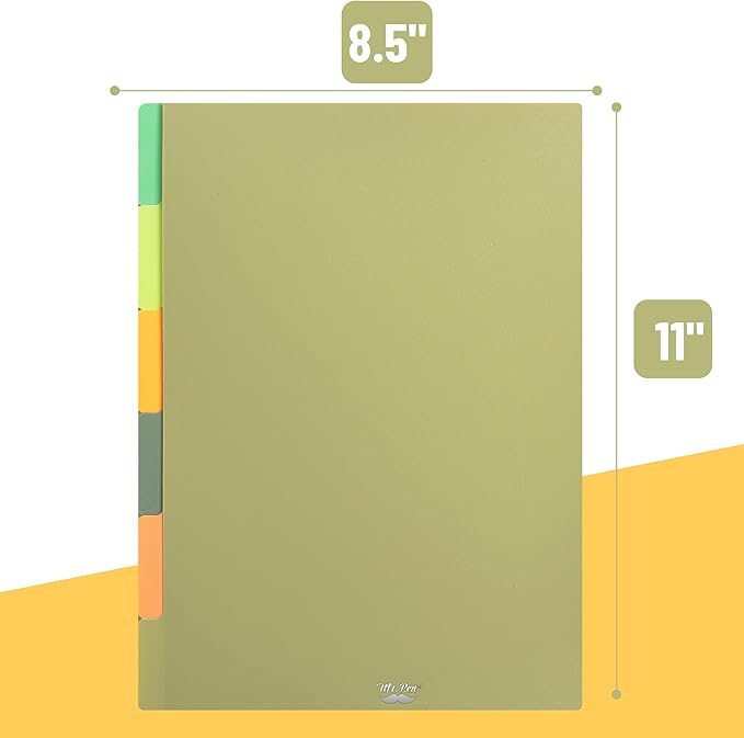 Mr. Pen- 3 Ring Binder Dividers with Tabs, 2 Sets, 6 Pack/Set, Letter Size, Forest Theme, Plastic 6 Tab Dividers for 3 Ring Binder with 12 pcs Labels