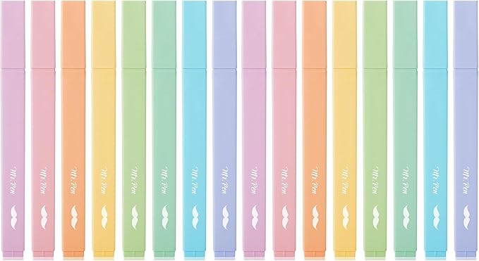 Mr. Pen- Aesthetic Highlighters, 8 pcs, Chisel Tip, Pastel Colors, Cute Highlighters Assorted Colors (Pack of 2)