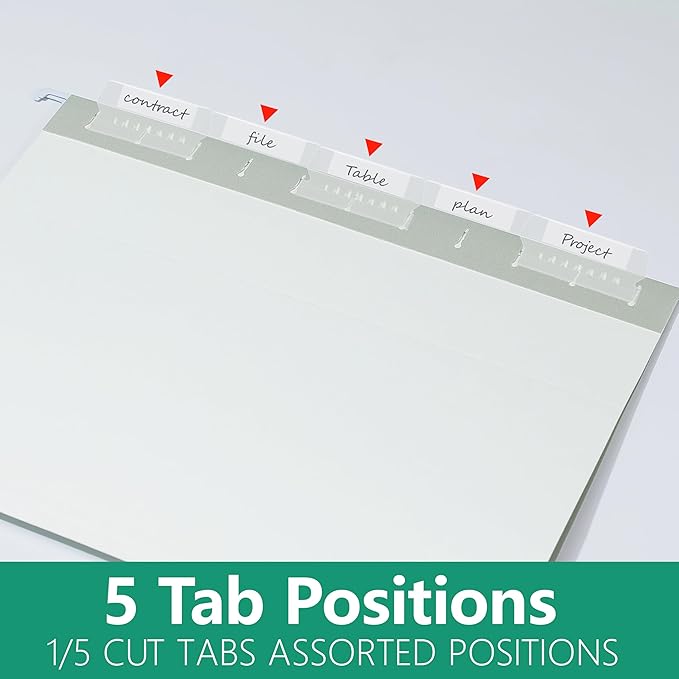 6 Pack Gray Hanging File Folders,Reinforced Hang Folders Letter Size,Adjustable 1/5-Cut Tabs,Designed for Bulky Files,Filing Cabinet
