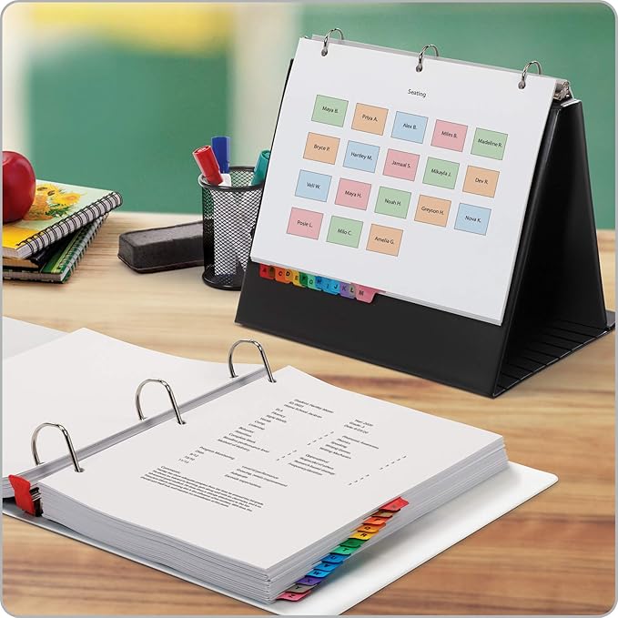 Cardinal Binder Dividers,A-Z Tabs,Customizable Table of Contents Page,Reversible Multicolor Tabs,3-Hole Punched for Binders,3 Count (Pack of 8)