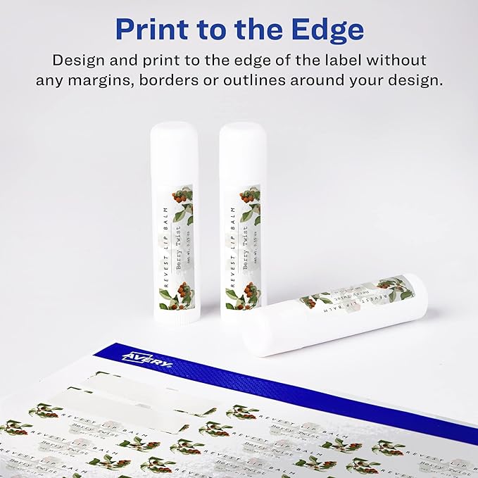 Avery Glossy White Rectangle Labels, Sure Feed Technology, 1" x 1.5", 320 Glossy White Labels, Print-to-The-Edge, Permanent Adhesive, Laser/Inkjet Printable