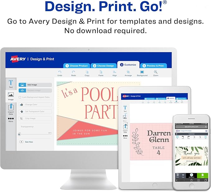 Avery Mini Business Cards, Sure Feed Technology, 1" x 3", Matte White, 160 Small Business Cards Total, Print-to-the-Edge, Laser/Inkjet Printable (5329)