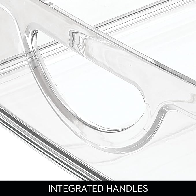 InterDesign iDesign Stackable Pantry Bin with Handles for Cabinets or Fridge, Clear, Made in USA (Pack of 4)