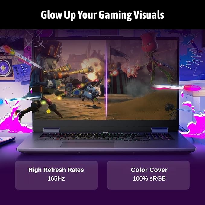 Lenovo LOQ 17.3 RTX 5060 AI Gaming Laptop, 17.3 FHD 165Hz, Intel i7-13650HX (Beats Intel i9-12900), NVIDIA RTX 5060, 64GB DDR5 RAM, 1TB SSD, RGB Backlit KB, RJ-45, Bundle with PCO Laptop Cooler