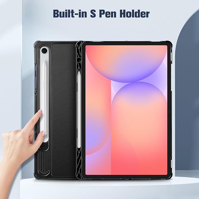 Fintie Slim Case for Samsung Galaxy Tab S10 Lite/ S10 FE/ S9 FE 5G 10.9 Inch/Tab S9 11 Inch with S Pen Holder, Ultra Thin Lightweight Tri-Fold Stand Cover with Auto Wake/Sleep, Black