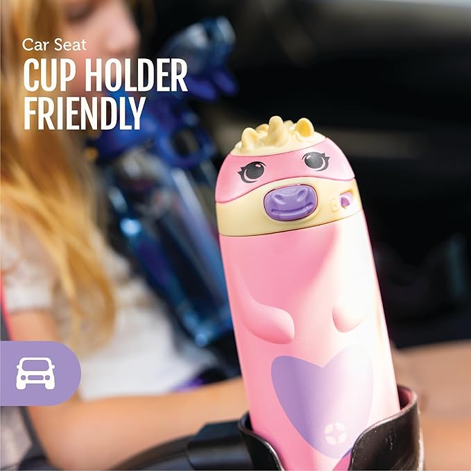 Ello Ellies 12oz Vacuum Insulated Stainless Steel Kids Water Bottle with Straw and Built-in Carrying Handle and Leak-Proof Locking Lid for School Backpack, Lunchbox and Outdoor Sports, Dog (Pack of 6)