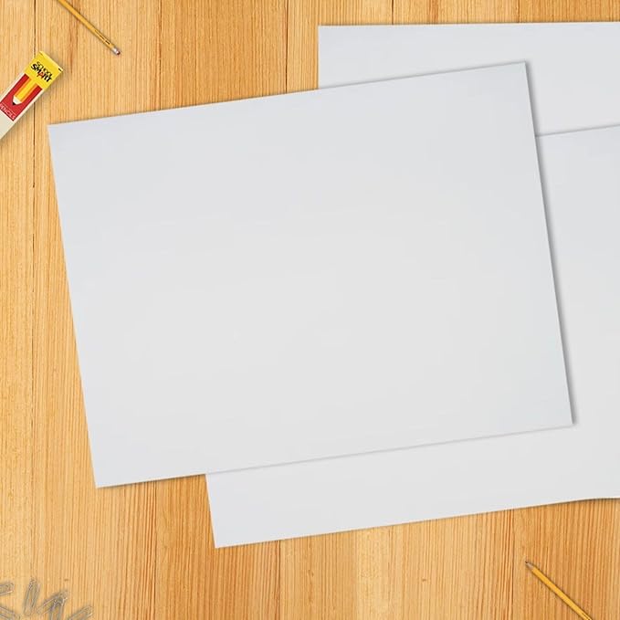 School Smart Railroad Poster Board Paper, 22 x 28 Inches, 6-Ply, White, Pack of 100