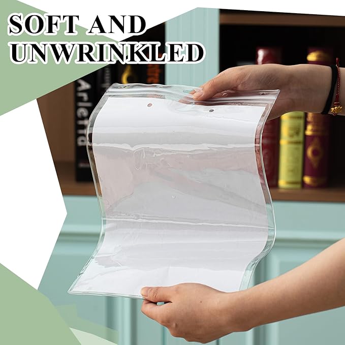 10 Pcs Heavy Duty Sheet Protector 8.5 x 11 Inch Job Ticket Holder Waterproof Resealable Zip Page Wall Sign Holder Clear Dry Erase Document Sleeve Magazine Protector Vertical(13.2 x 8.75 Inch)