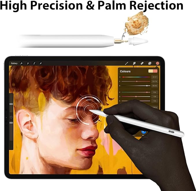 Stylus Pen for iPad 2018-2024, Fast Charging Apple Pencil (1st Gen) With Tilt Sensitivity & Palm Rejection, Magnetic Pen for iPad Air 3/4/5, Mini 5/6, 6-10 Gen, Pro 11/12.9"