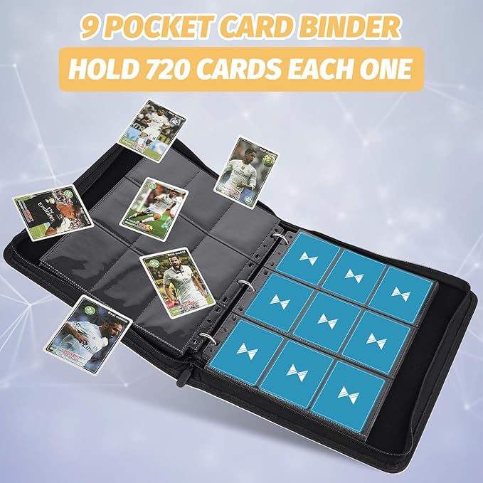 720 Card Binder, Premium Trading Card Binder, 9 Pocket Double Sided Pocket PU Card Collection Binder, Collector Card Album, Card Folder for MTG, TCG, Sports Cards, Game Cards (Grass Green)