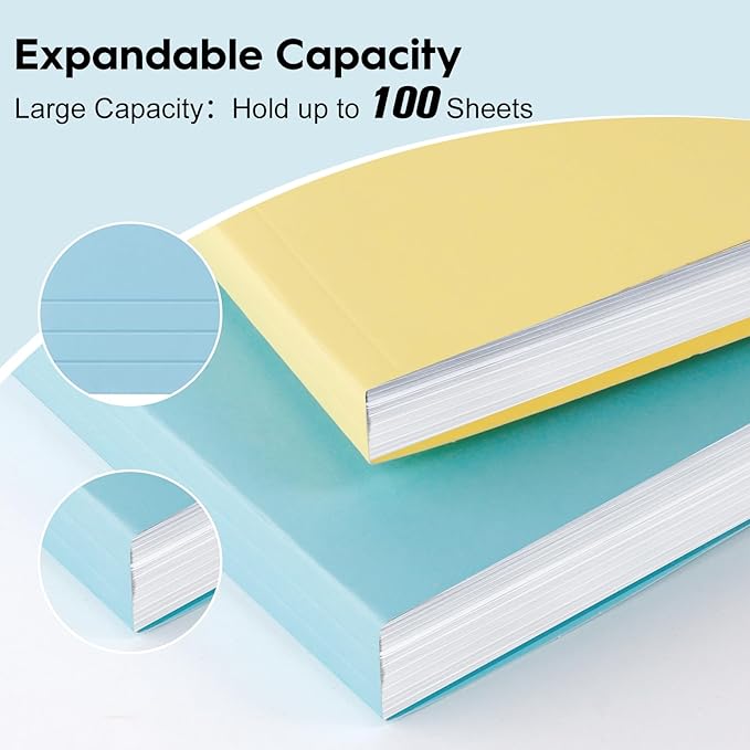 100-Pack Color File Folders, 1/3 Cut Tab, Assorted 10 Colors Letter Size Manilla Folder for School/Office/Classroom