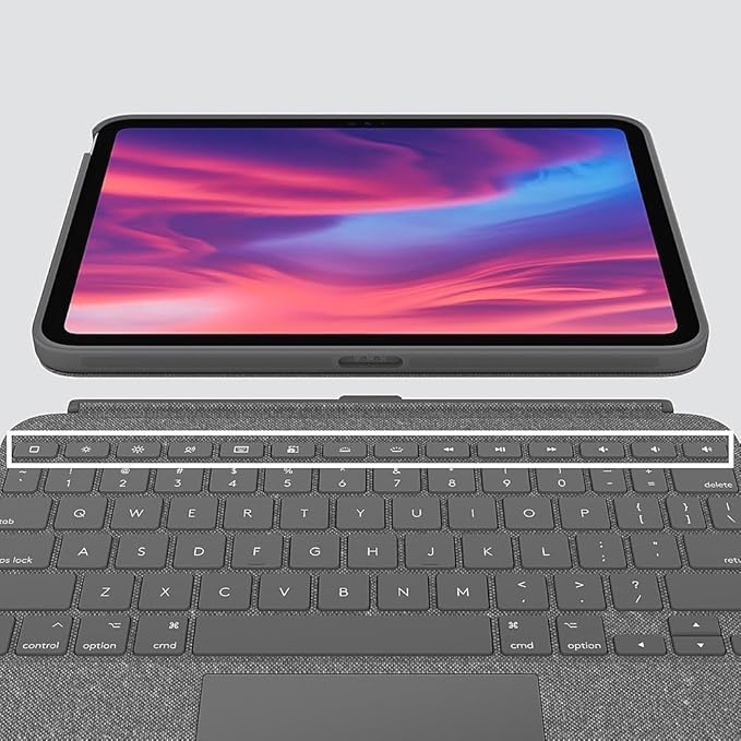 Logitech - Combo Touch Keyboard and Trackpad Case for Apple iPad - (10th Gen) with Detachable Backlit Keyboard - Sand (Renewed)