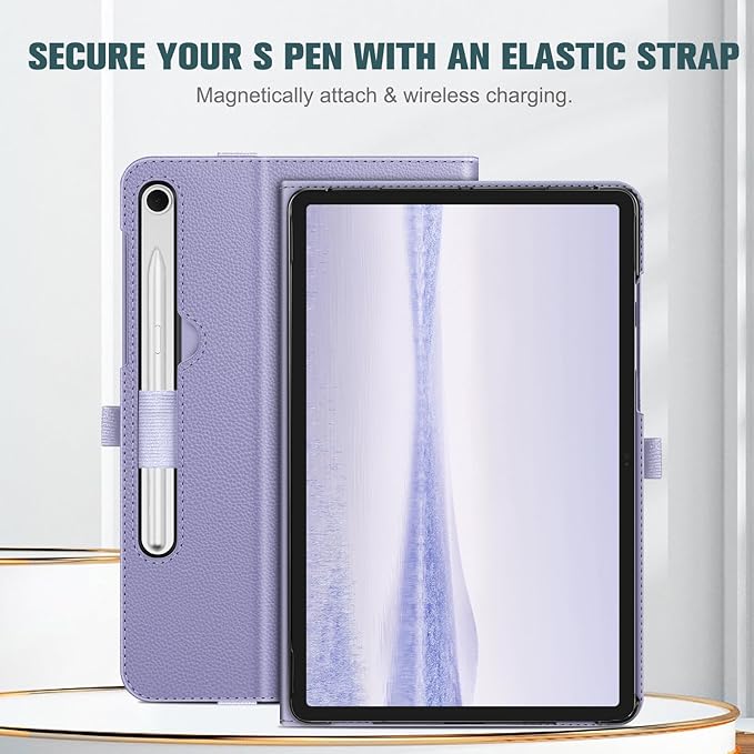 Fintie Case for Samsung Galaxy Tab S10 Lite/ S10 FE/ S9 FE 5G 10.9 Inch/Tab S9 11 Inch with S Pen Holder, Multi-Angle Viewing Protective Cover with Pocket, Auto Sleep/Wake, Lilac Purple