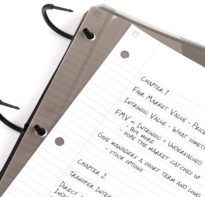 Five Star Flex Refillable Notebook + Study App, College Ruled Paper, 1 Inch TechLock Rings, Pockets, Tabs and Dividers, 200 Sheet Capacity, Black (29328AA2) (Pack of 6)
