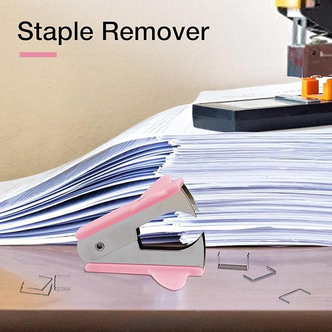 Pink Staple Remover, Staple Puller Tool, Modern Plastic Office School Supplies, Staple Removers