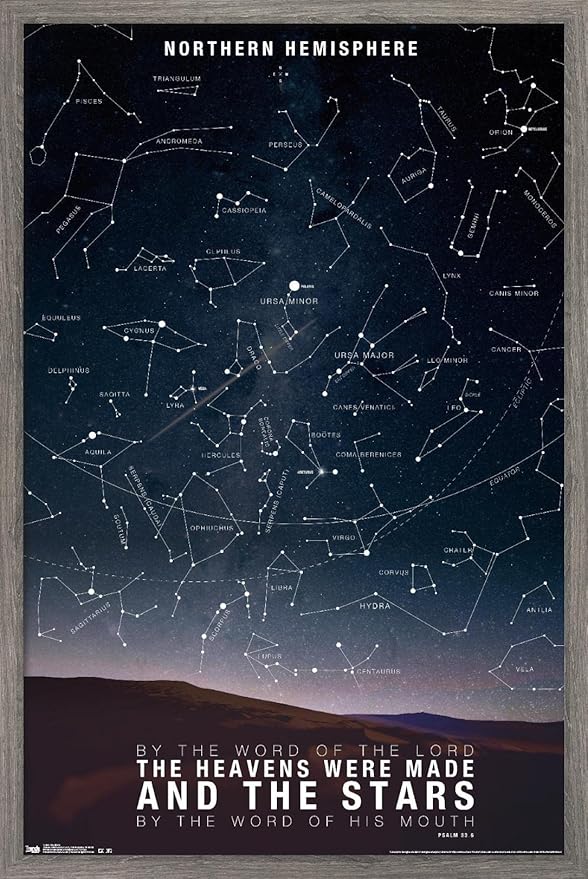 The Stars Wall Poster, 34L" x 22.4W", Barnwood Framed Version