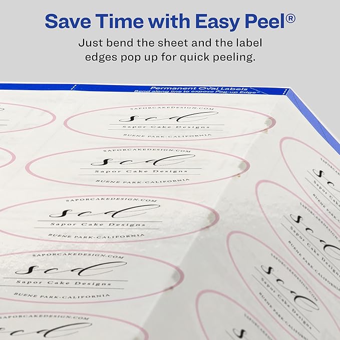 Avery Printable Blank Oval Labels, 1.5" x 2.5", Glossy Crystal Clear, 180 Customizable Labels (22854)