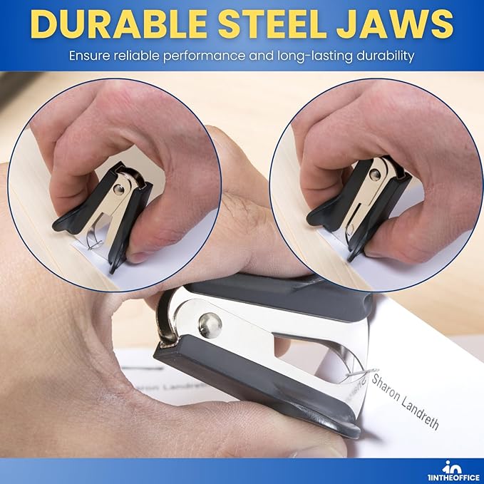 1InTheOffice Staple Remover, Claw Staple Remover, Staple Remover Tool, Black, 6 Pack